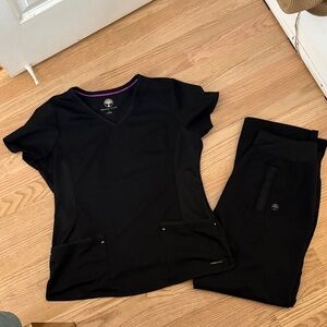 Healing Hands Black Scrubs Set